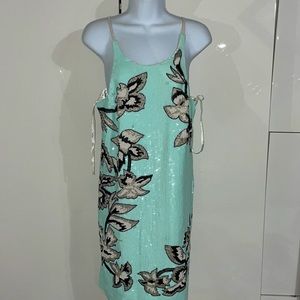 NWT Parker mint beaded sequin mini dress